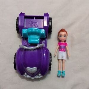Polly Pocket Car And Doll 2018 Mattel Playset Purple Blue Vehicle